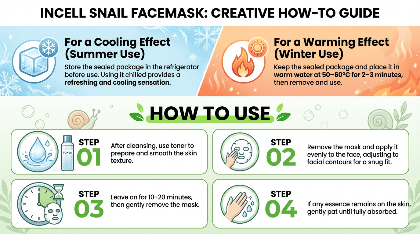Incell Snail Face Mask – Korean Skincare with Snail Mucin