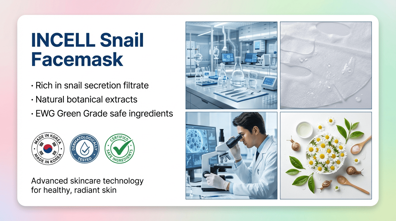 Incell Snail Face Mask – Korean Skincare with Snail Mucin